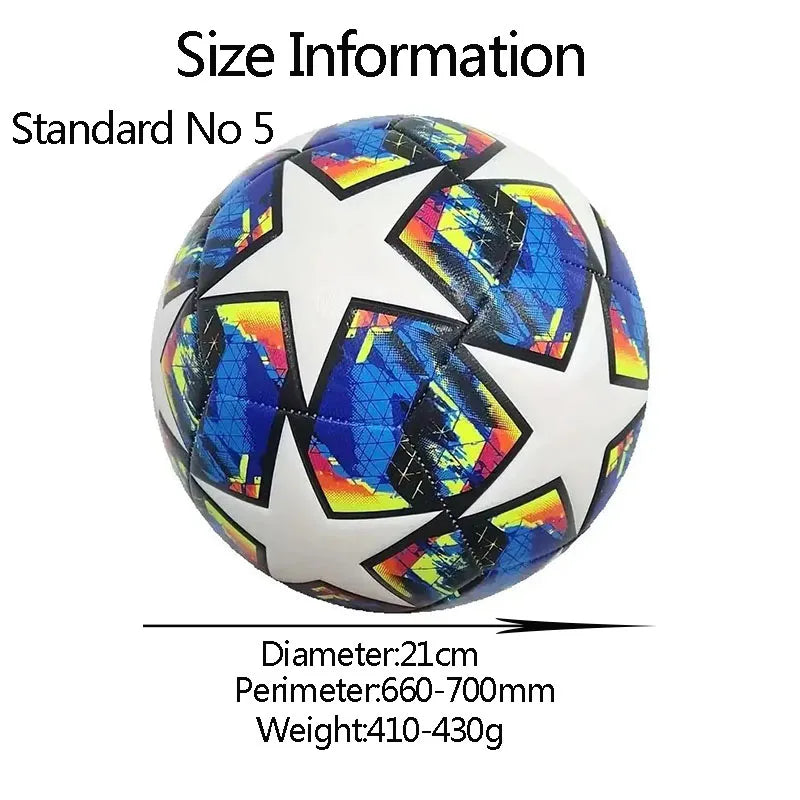 Soccer Balls Offical Standard Size 5 PU Machine-Stitched Football Goal Team Outdoor Professional For Adults Kids Match Training