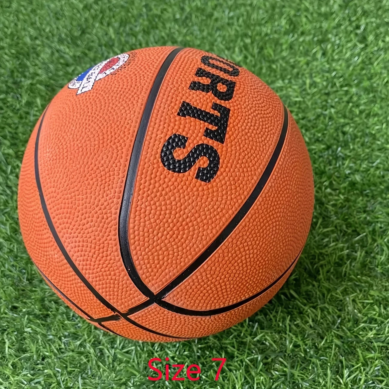 A teenager adult number 3/5/7 rotating basketball - brown high quality rubber material, very elastic - with sports logo and badg