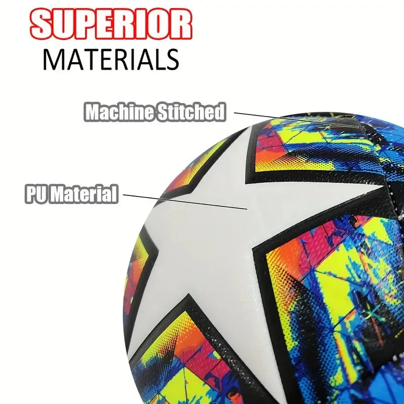 Soccer Balls Offical Standard Size 5 PU Machine-Stitched Football Goal Team Outdoor Professional For Adults Kids Match Training