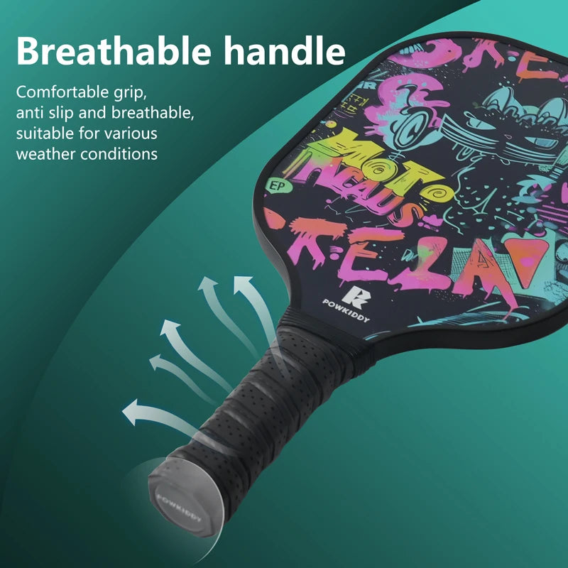 Pickleball Paddles with 2 Rackets | 1 Pack And 5 Balls Sets | Glass Fiber PP Honeycomb Core | Ideal for Beginners in Pickleball