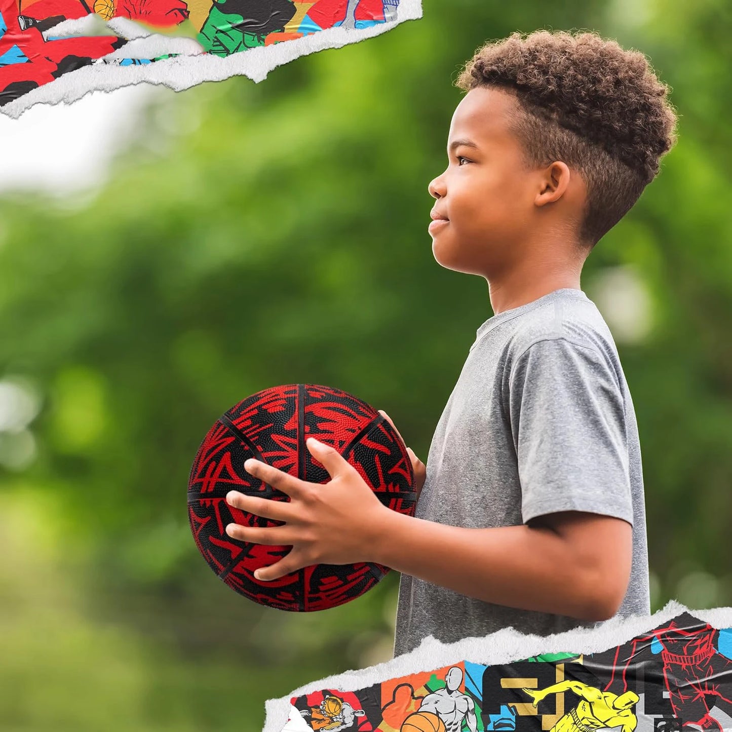 Basketball Rubber Basketball Size 7 Outdoor Cement Court Training Sports Ball For Adults Youth Professional Game Equipment