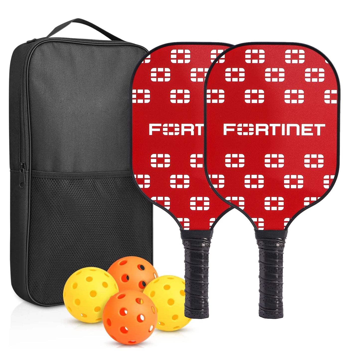 Pickleball Paddles Set of 2 USAPA Approved Fiberglass Pickle Ball Paddles with 4 Pickle Balls Durable Racket for Beginners