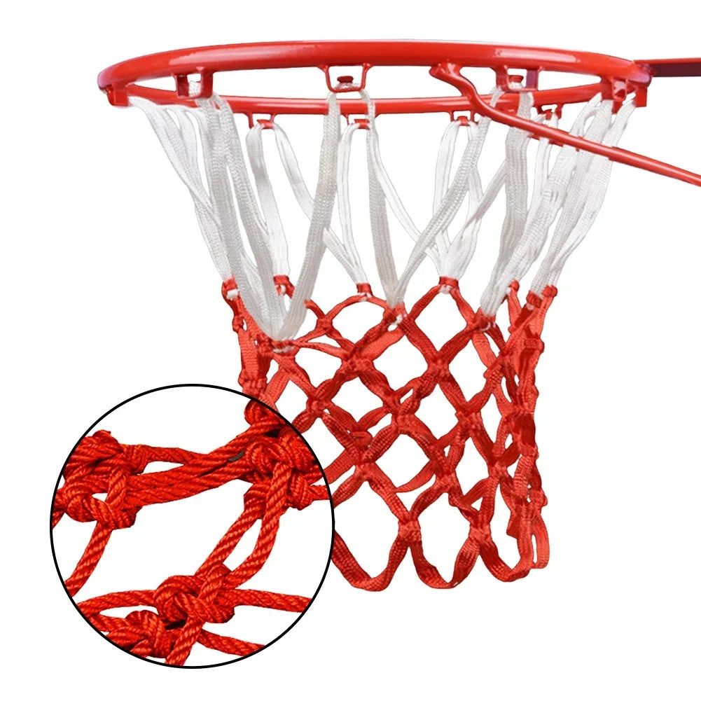 Basketball Net All-Weather Basketball Net White Red Blue Tri-Color Basketball Hoop Net Basketball Hoop Basket Rim Net
