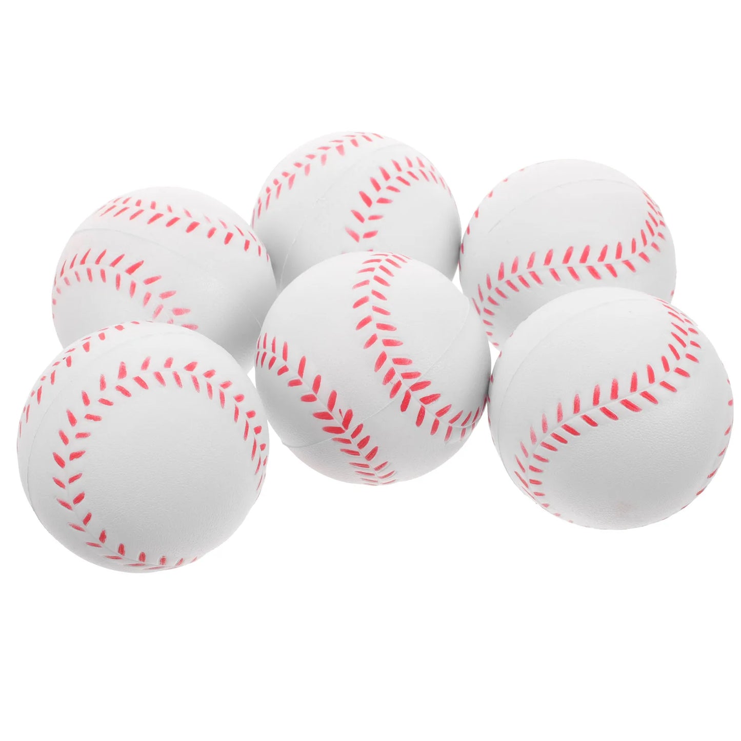 6pcs 8 Inch White Training Baseballs Soft PU Sponge Balls Practice Safe Children Beginner Sports Equipment