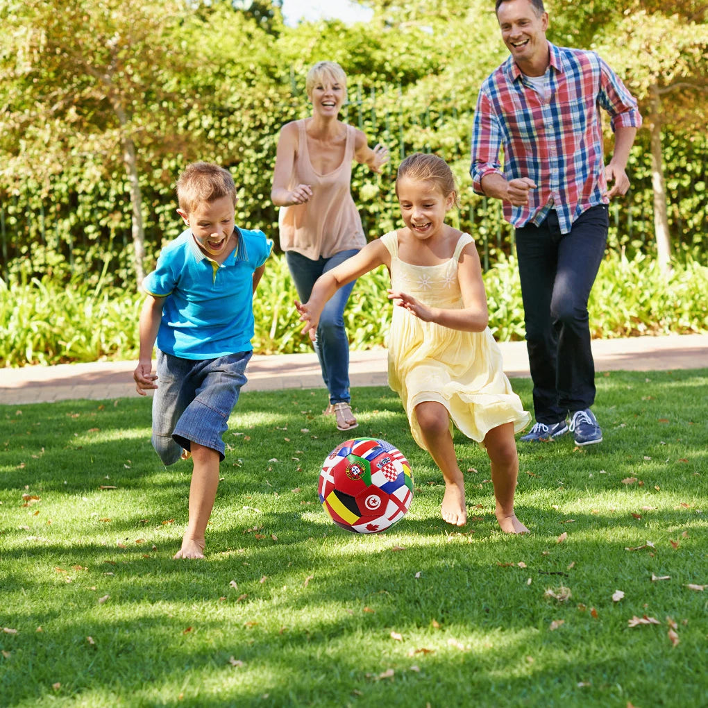 Professional Football Soccer Ball Size 5 Red Green Goal Team Match Training Balls for Outdoor & Indoor Match or Game
