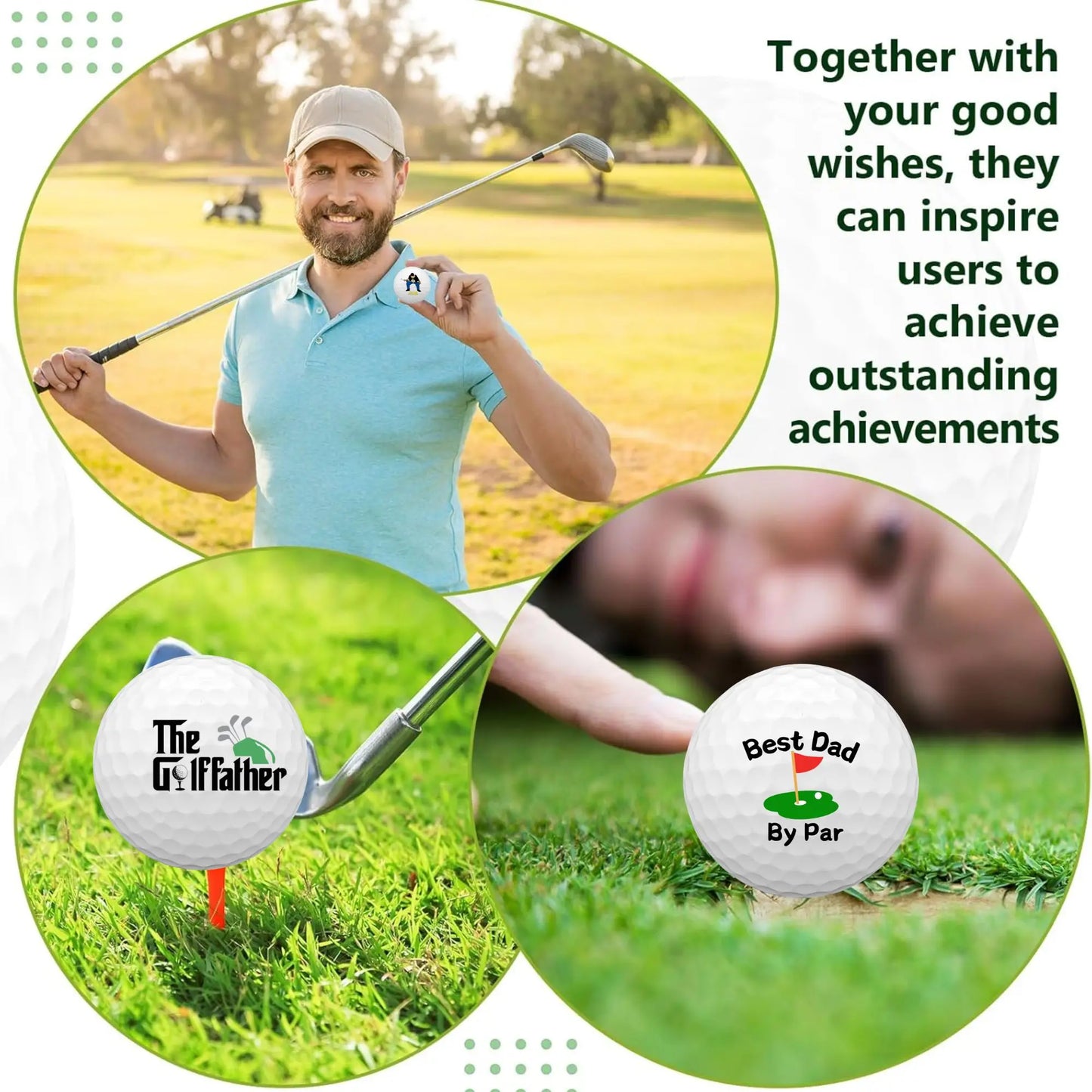 2 counts Funny Golf Balls Gift Set Funny Novelty GolferPresent for Men Dad Golfing Fan One Standard Size Unit