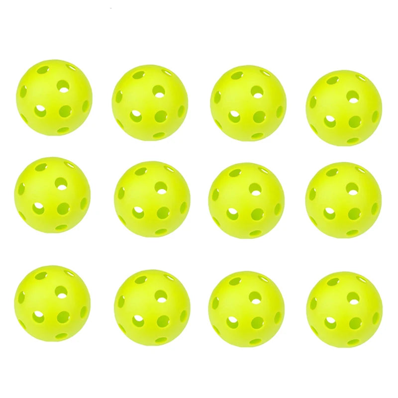 3/6/12pcs Durable Indoor Pickleball Balls 26 Holes 72mm Training Paddle Ball Plastic Pickleball for Entertainment and Practice