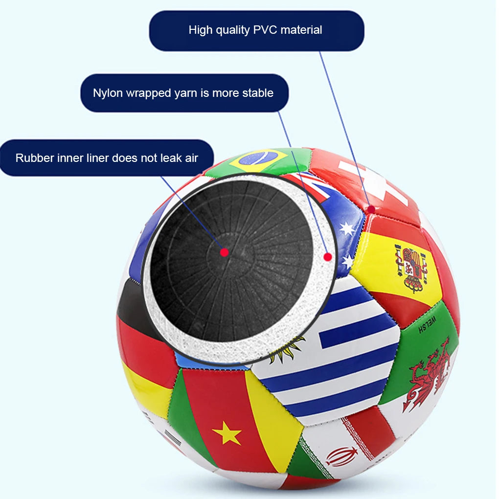 Professional Football Soccer Ball Size 5 Red Green Goal Team Match Training Balls for Outdoor & Indoor Match or Game