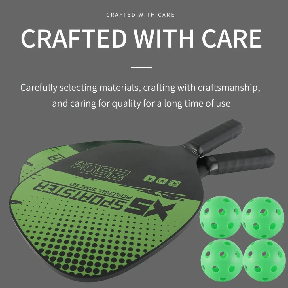 Pickleball Paddles Set of 2 Paddle for Pickleball and Ball Set Beginners Pros