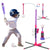 3-in-1 Kids Baseball Toy Set with Hanging Ball Stand/Standing T-Ball/Auto Launcher, Adjustable Height Toddler Baseball Set