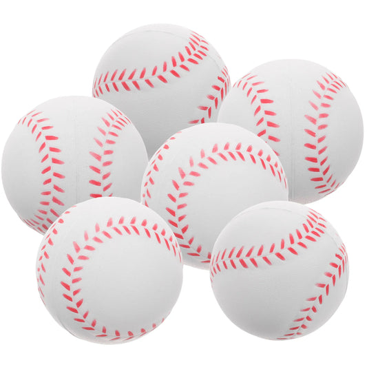 6pcs 8 Inch White Training Baseballs Soft PU Sponge Balls Practice Safe Children Beginner Sports Equipment