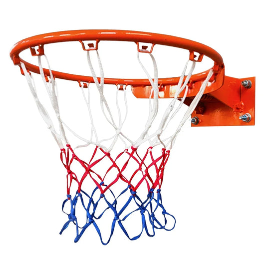 Basketball Net All-Weather Basketball Net White Red Blue Tri-Color Basketball Hoop Net Basketball Hoop Basket Rim Net