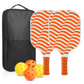 Pickleball Paddles Set of 2 USAPA Approved Fiberglass Pickle Ball Paddles with 4 Pickle Balls Durable Racket for Beginners