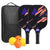 Pickleball Paddles Set of 2 USAPA Approved Fiberglass Pickle Ball Paddles with 4 Pickle Balls Durable Racket for Beginners