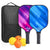 Pickleball Paddles Set of 2 USAPA Approved Fiberglass Pickle Ball Paddles with 4 Pickle Balls Durable Racket for Beginners