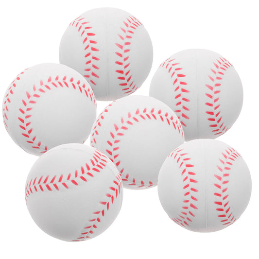 6pcs 8 Inch White Training Baseballs Soft PU Sponge Balls Practice Safe Children Beginner Sports Equipment