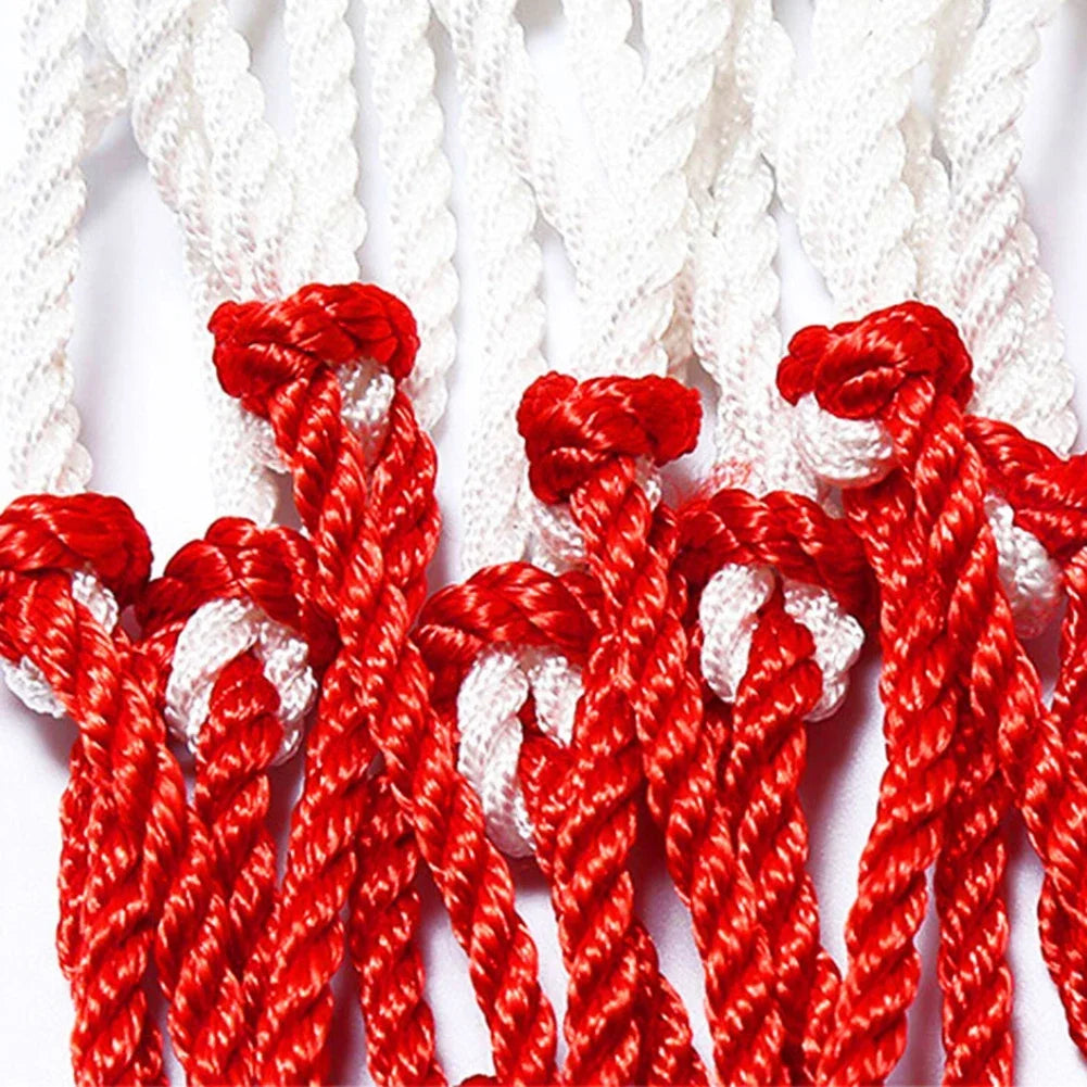 Basketball Net All-Weather Basketball Net White Red Blue Tri-Color Basketball Hoop Net Basketball Hoop Basket Rim Net