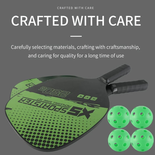 Pickleball Paddles Set of 2 Paddle for Pickleball and Ball Set Beginners Pros